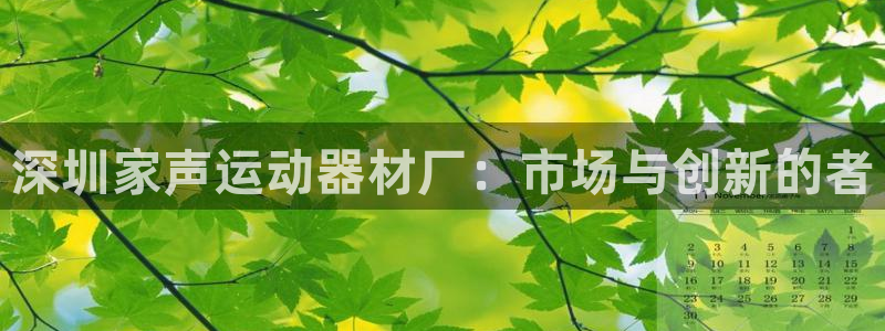 注册意昂4:深圳家声运动器材厂:市场与创新的者